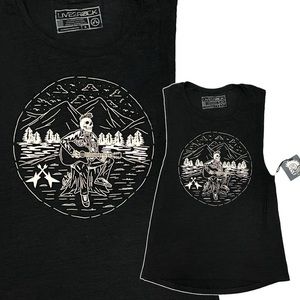 LIVE2ROCK Skelton Chillin Graphic Muscle Tee